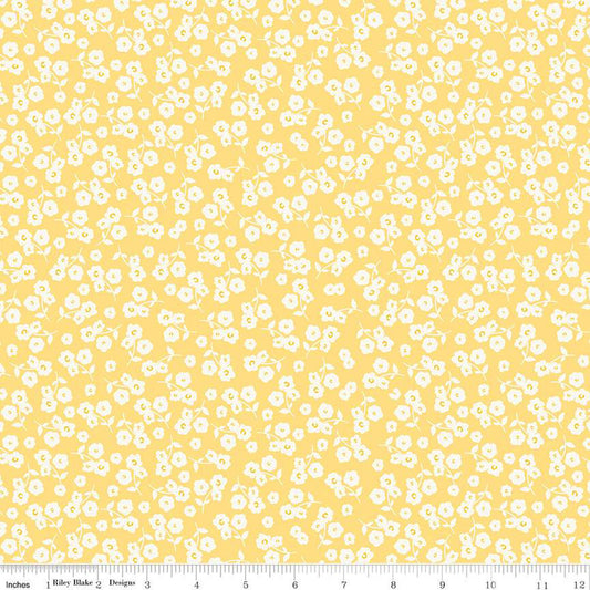 Picnic Florals by Riley Blake, Ditsy Yellow by the yard