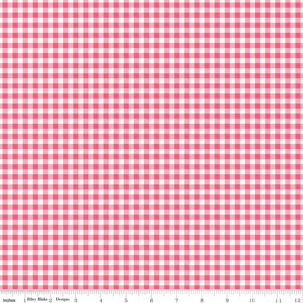 Picnic Florals by Riley Blake, Gingham Pink, by the yard