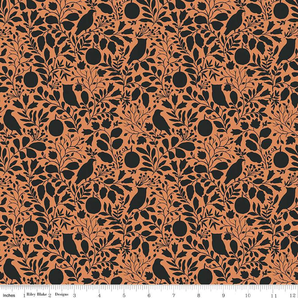 Trick or Treat Silhouette Orange from Riley Blake by the yard