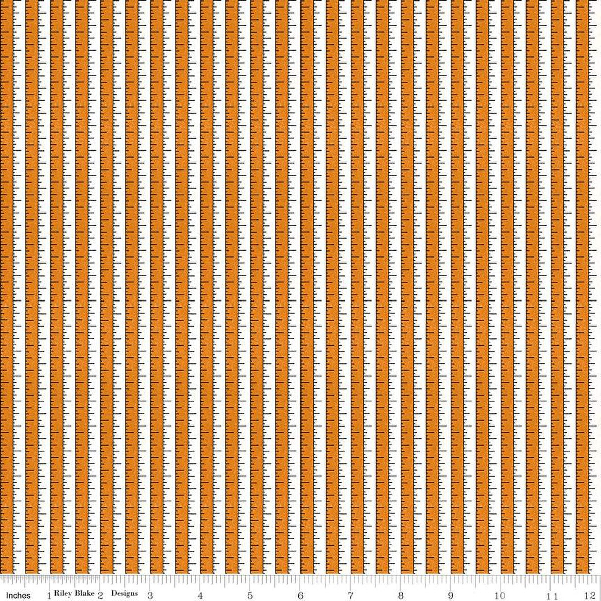 Costume Maker's Act II Tape Measure Orange from Riley Blake, by the yard