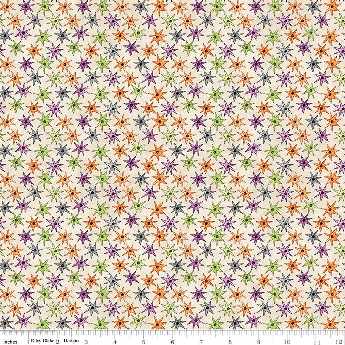 Ghoul Friends Stars Cream from Riley Blake by the yard