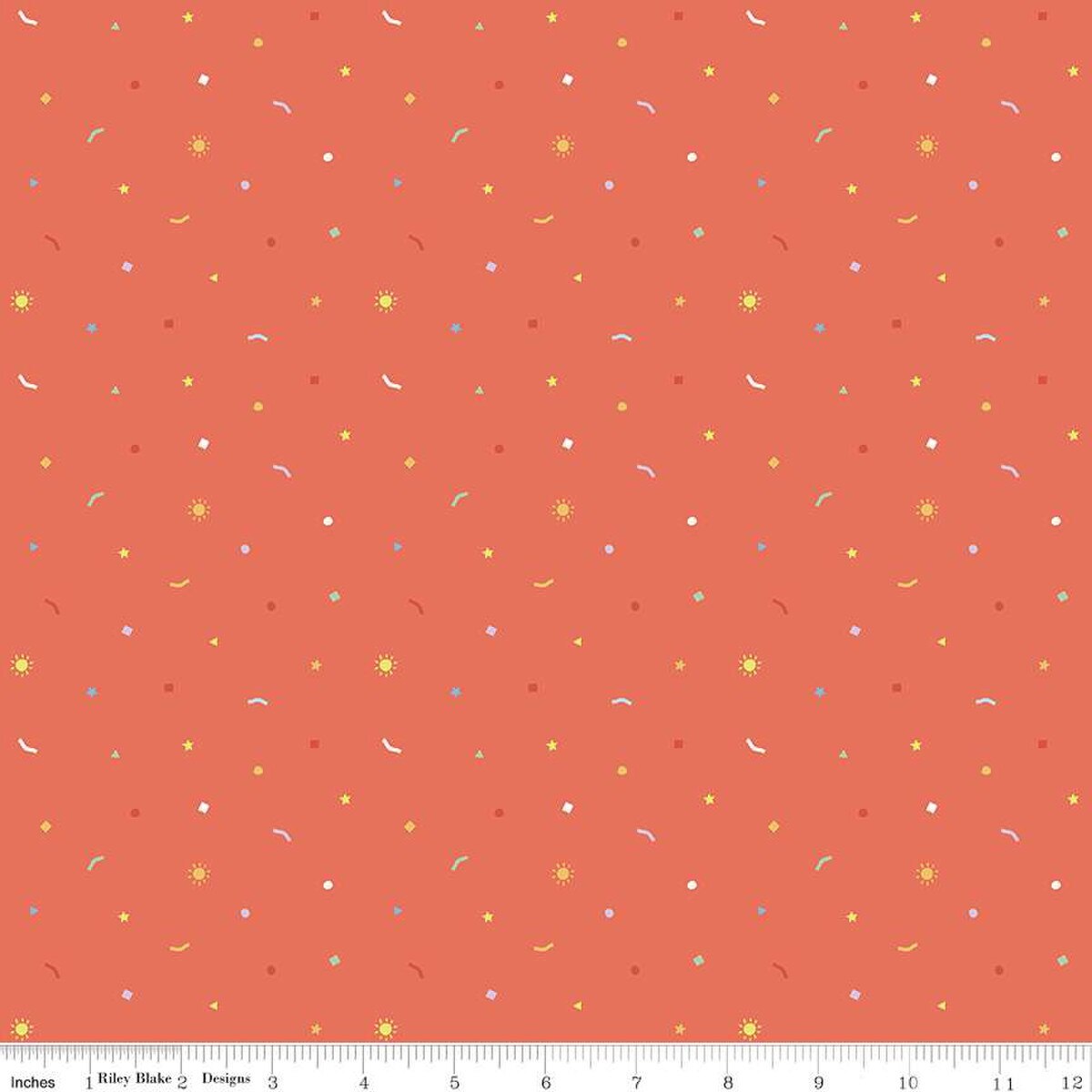 New Box of Crayons Confetti Rouge from Riley Blake by the yard