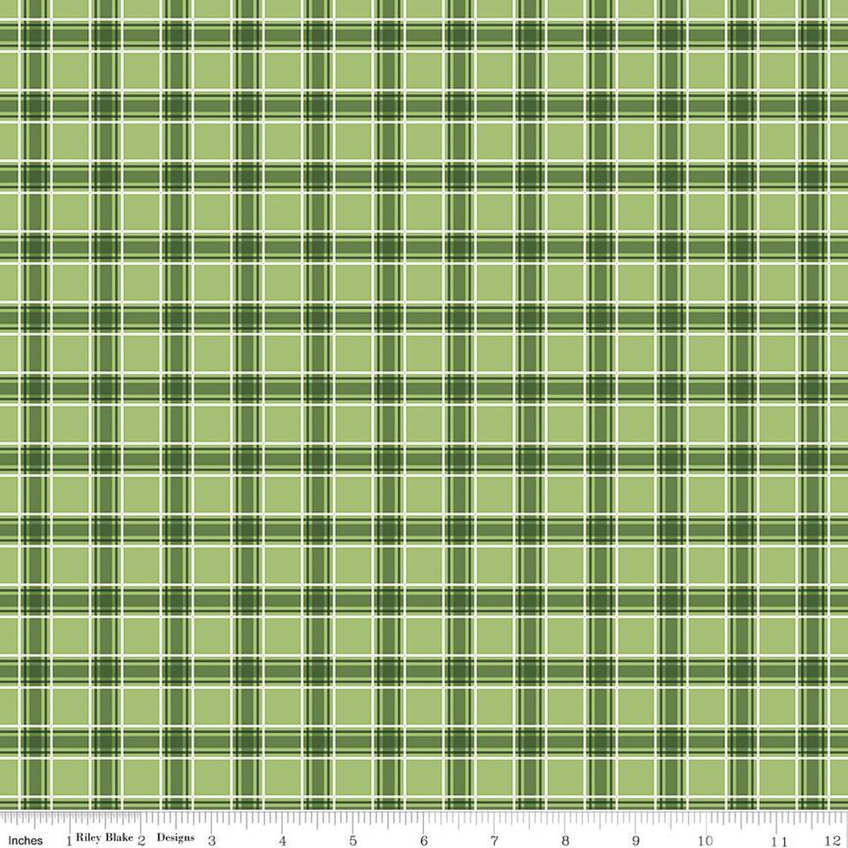 More Christmas Wishes Plaid Green by the yard from Riley Blake