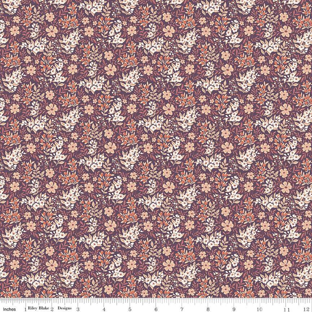 Evening on the Prairie Ditsy Floral Purple by the yard from Riley Blake