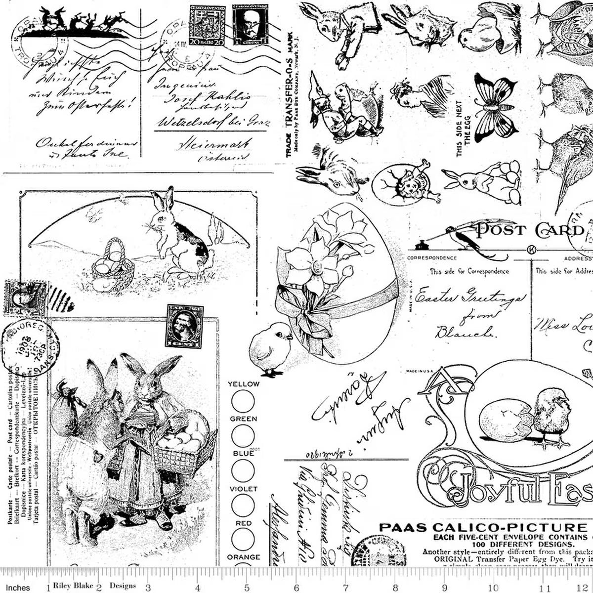 Egg Hunt Easter Post Black from Riley Blake by the yard