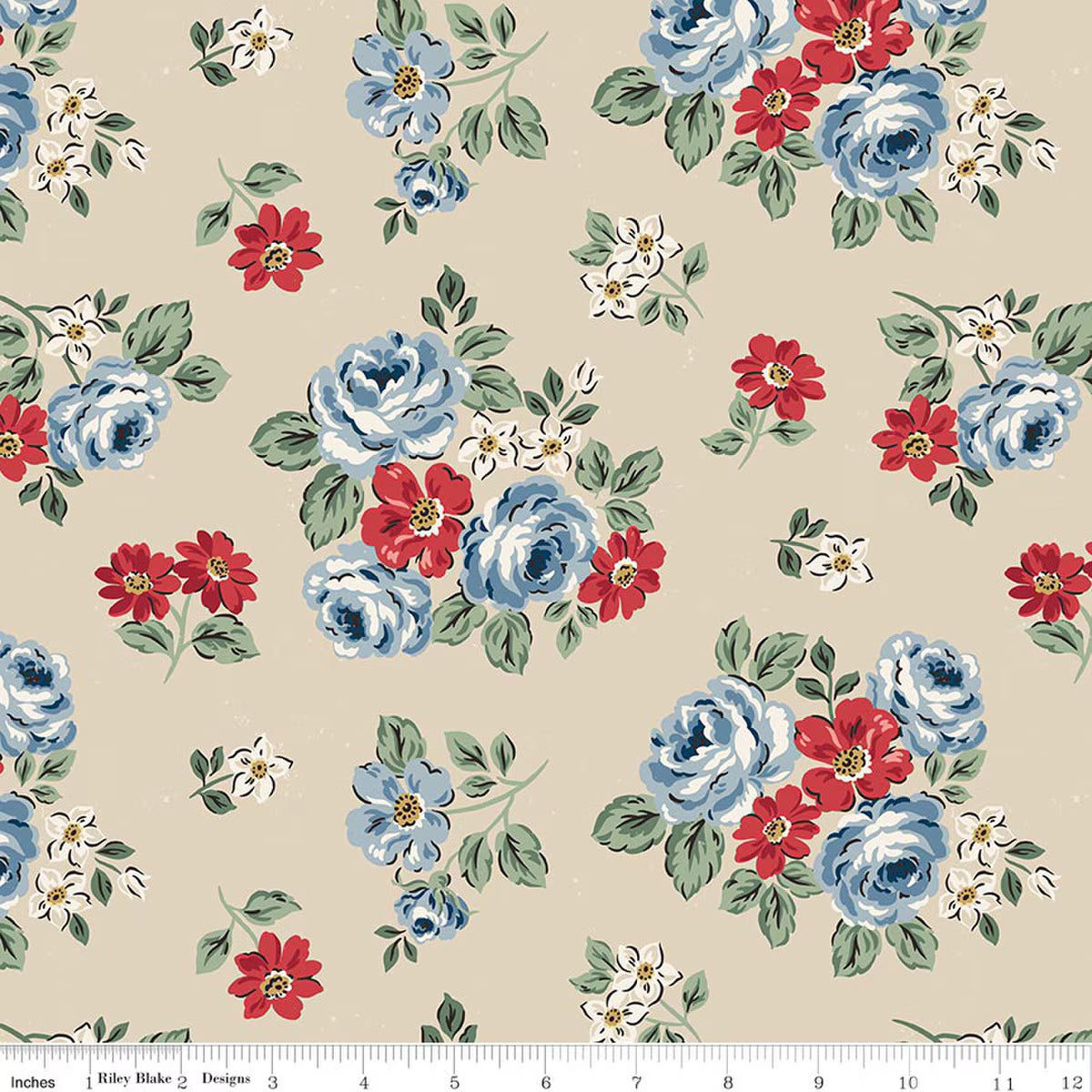 Independence Floral Beige  from Riley Blake by the yard