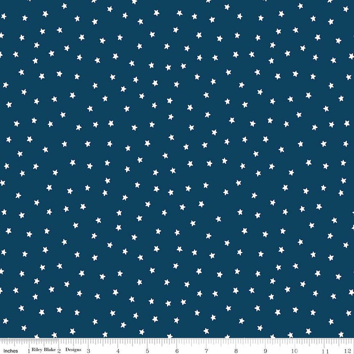 Sew America Star Toss Blue from Riley Blake by the yard