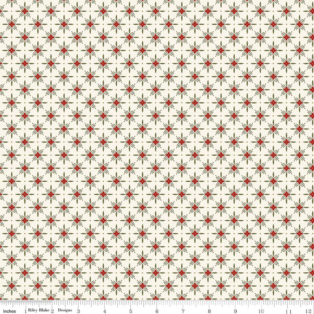 Christmas Greetings Twinkle Cream from Riley Blake Designs, by the yard