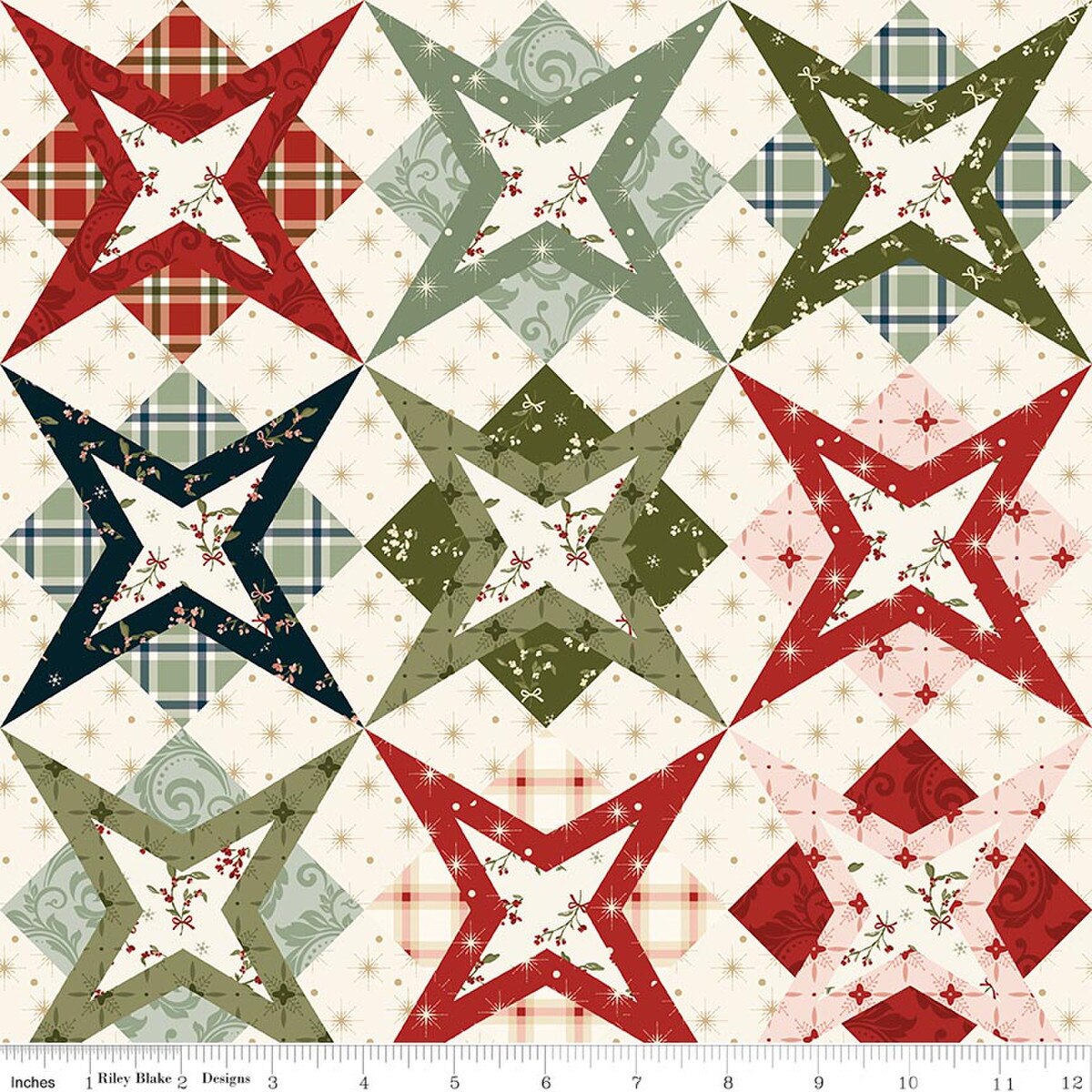 Christmas Greetings Cheater Print Multi from Riley Blake Designs, by the yard
