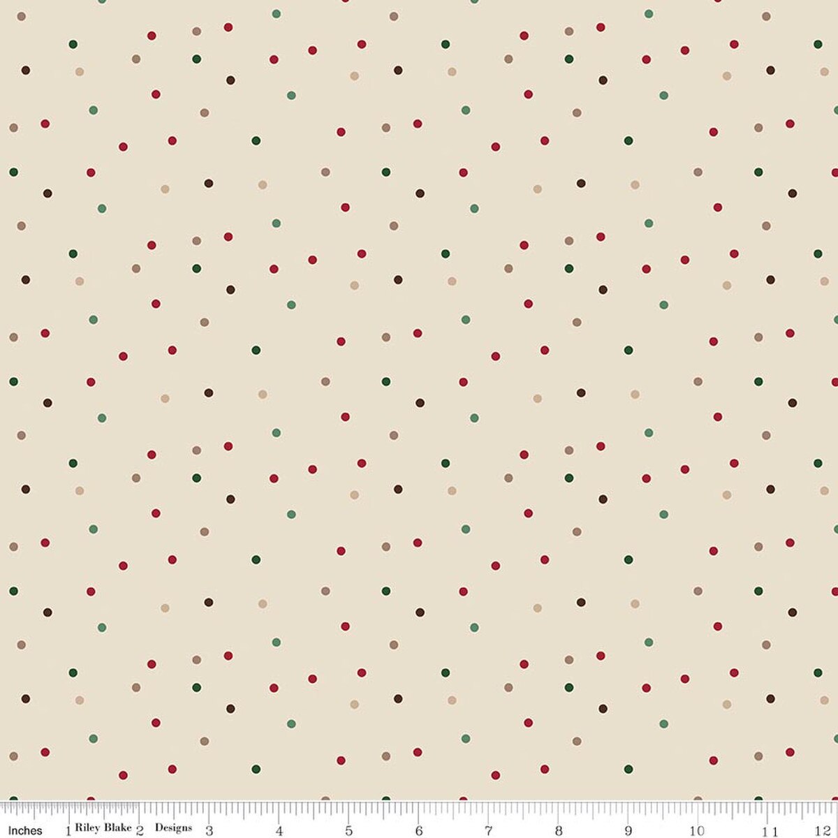 Christmas Time Dots Linen from Riley Blake By the Yard