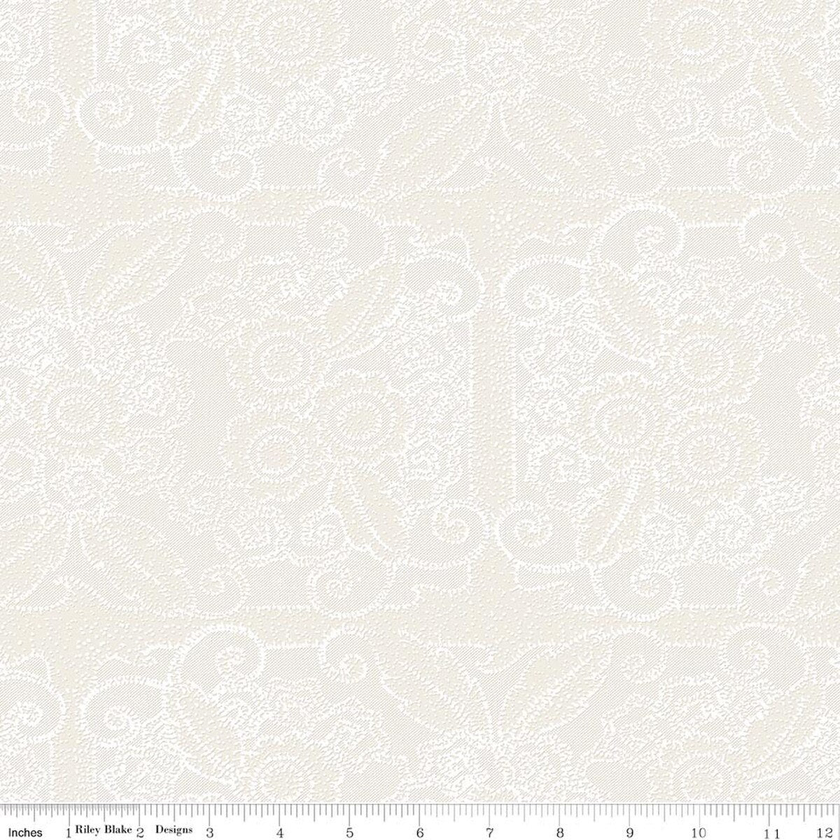 Gingerbread Lacy Blender White from Riley Blake by the yard
