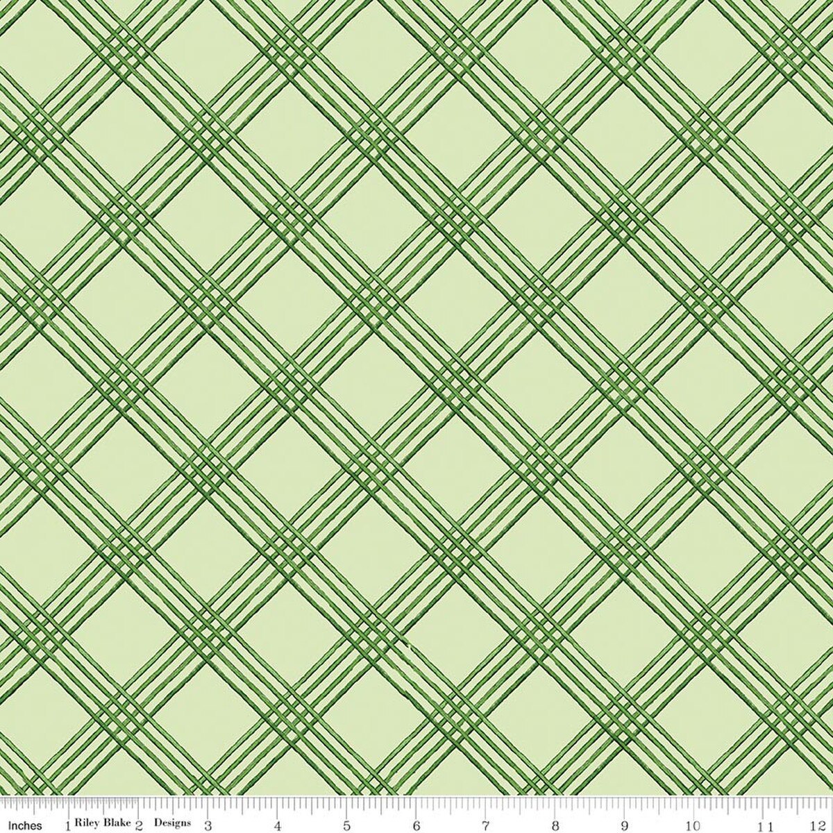 Gingerbread Windowpane Plaid Green from Riley Blake by the yard