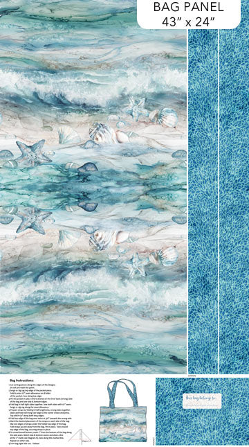 NortNorthcott - Sea Breeze - Deborah Edwards & Melanie Samra - Canvas Tote Bag 24" x 43" - Panel