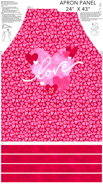 Forever Love Apron panel from Northcott
