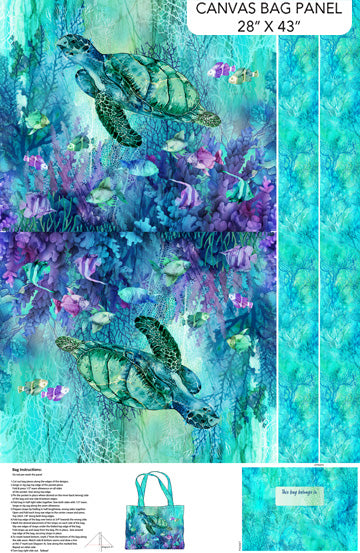 Coral Reef from Northcott, Bag Panel, Multi, by the panel