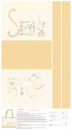 Cream 24in Canvas Tote Bag Panel