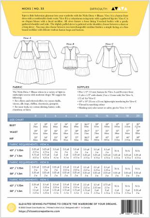 Nicks Dress and Blouse Pattern