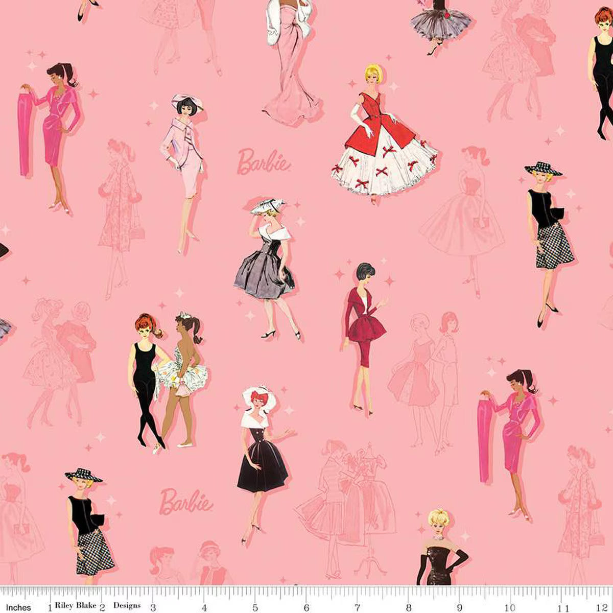 Barbie™ Vintage Main Pink from Riley Blake by the yard