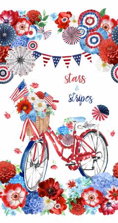 USA Patriotic Floral Panel from Timeless Treasures