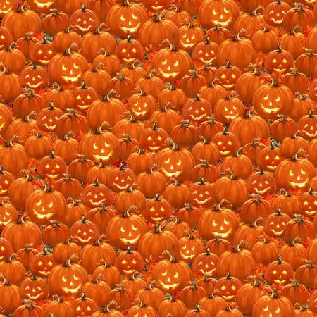 Orange Packed Jack O' Lantern by the yard from Timeless Treasure