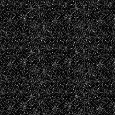 Black Spider Webs by the yard from Timeless Treasures