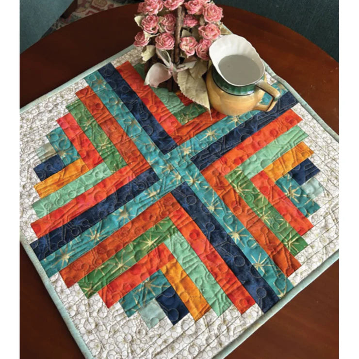 Run with Barb &amp; Scissors: Big Color Balloon Log Cabin Table Topper All Fabric Supplies Included, Saturday August 1, 10:30-4pm