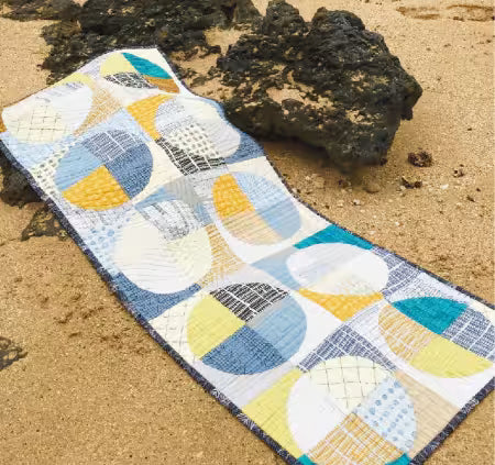 Run with Barb and Scissors, Equal Exchange table runner.....curves, Saturday July 11, 10:30-4pm