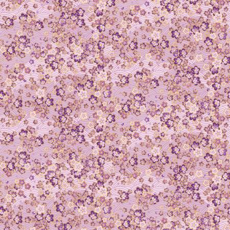 Pink Weave And Florals Metallic, Shizuka by Timeless Treasures, by the yard