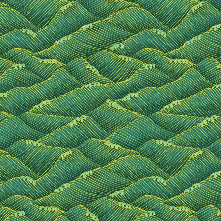 Green Surf Texture Metallic, Shizuka by Timeless Treasures, by the yard