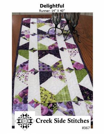 Delightful, printed table runner Pattern.  Pre-cut friendly