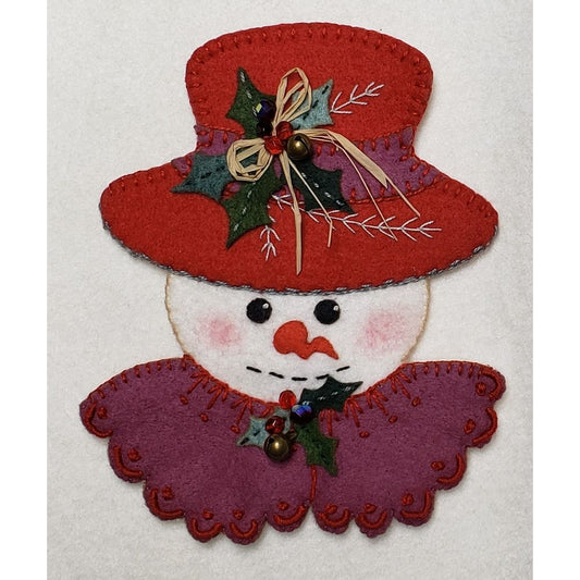 Charlotte Wool Applique Snow Woman Stitch Kit By Artsi2