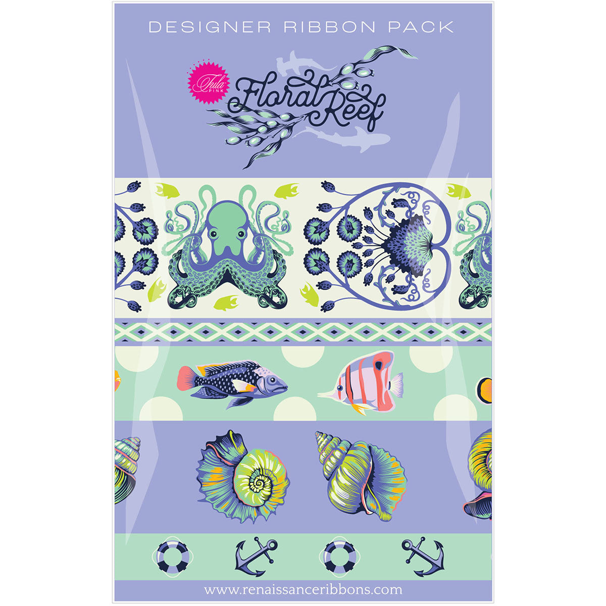 5 Piece Designer Ribbon Pack - 1yd Ea