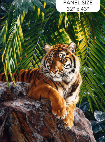 Jungle Queen by Northcott, Tiger Panel