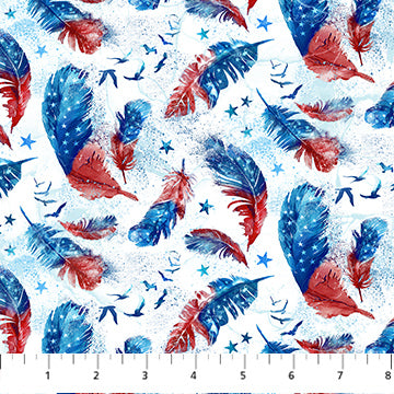 Patriot by Northcott, patriotic feathers by the yard