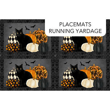 Hallow's Eve for Northcott Black Cats Placemat Panel