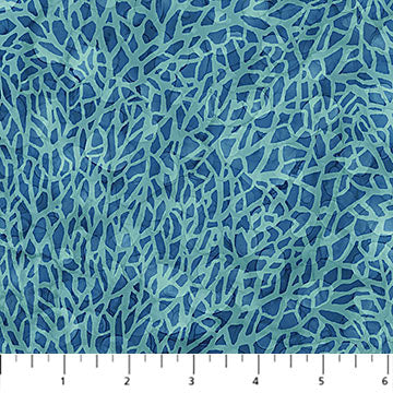 Sea Breeze by Northcott- Running Yardage,  Blue Coral Blender, by the yard