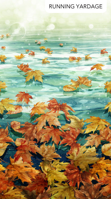 Autumn Breeze, Teal Multi Ombre Running Yardage from Northcott, by the Panel