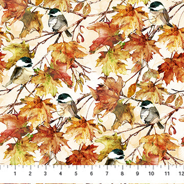 Autumn Breeze, Cream Multi Birds from Northcott, by the yard