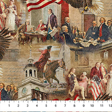 Stonehenge America 250 ,Beige Multi Independence by the yard