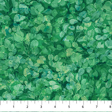 Packed leaves dark green, veranda from Northcott fabrics by the yard