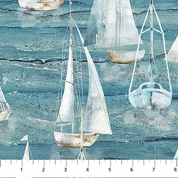 Smooth Sailing Large Sail boats, by the yard from Northcott
