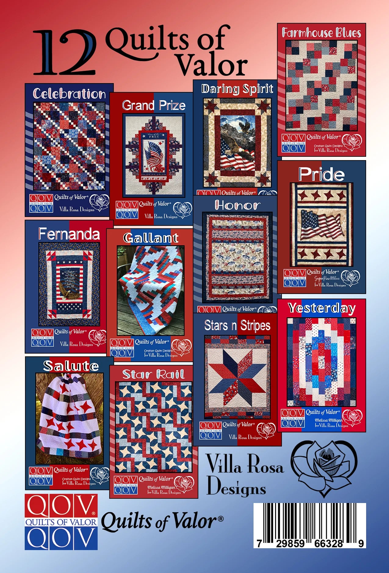 Villa Rosa Designs 12 Quilts of Valor