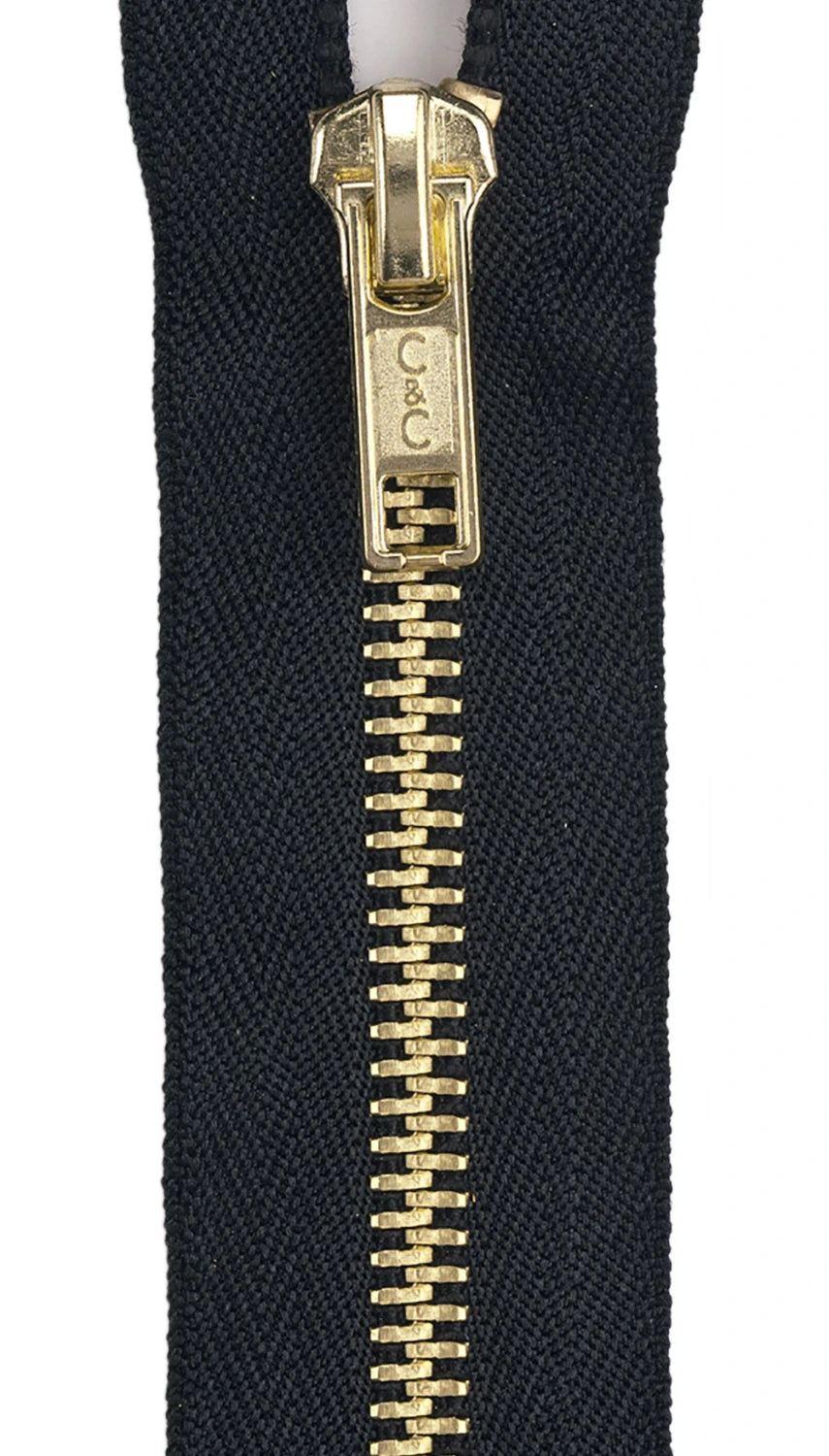 Brass Separating Fashion Zipper 24in Black