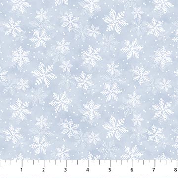 Snow Much Fun, Flannel Light Blue Snowflake toss