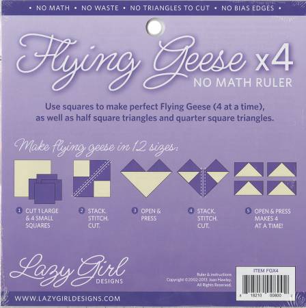 Flying Geese X 4 No Math Ruler 8 1/4in sq