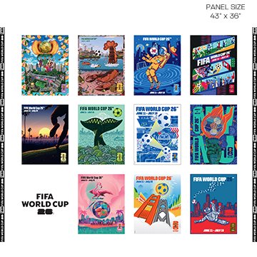 Northcott Host Cities by FIFA World Cup  City Posters 36" Panel