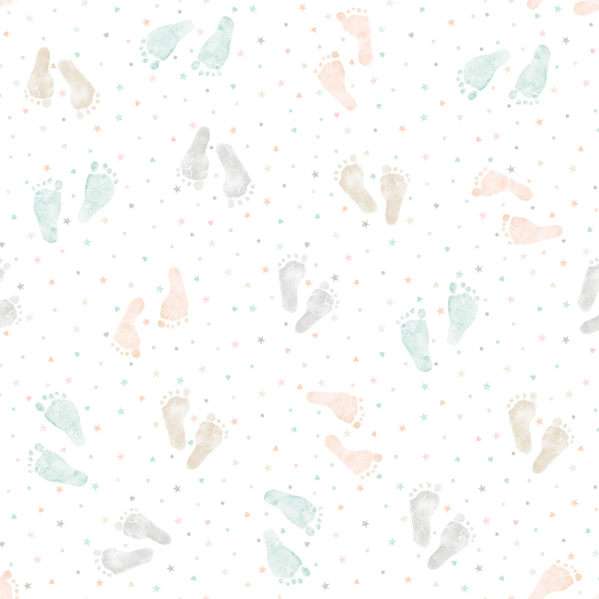 Footprints cotton flannel by the yard