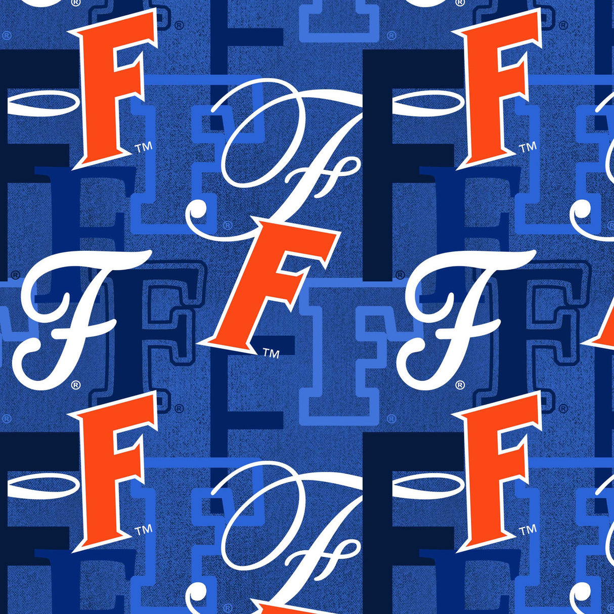 Official Licensed University of Florida Cotton Quilting Fabric-Florida Gators Letters Cotton Fabric Sold by the Yard