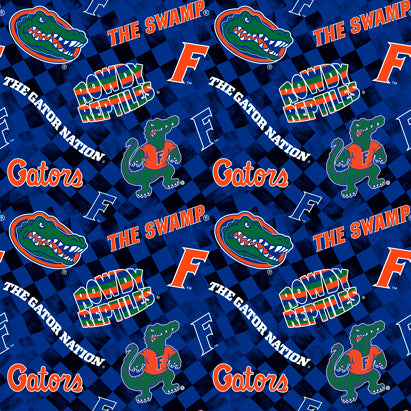 NCAA-Florida Check Allover Cotton by the yard