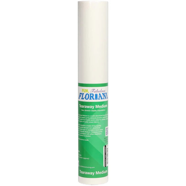 Floriani Medium Weight Firm Tearaway Stabilizer - White (15in x 10yd)